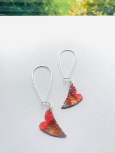 Rainbow Heart Copper earrings