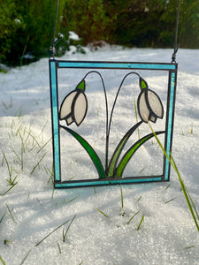 Stained glass Snowdrop Sun catcher