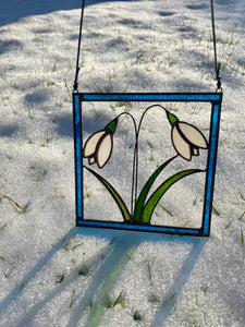 Stained glass Snowdrop Sun catcher