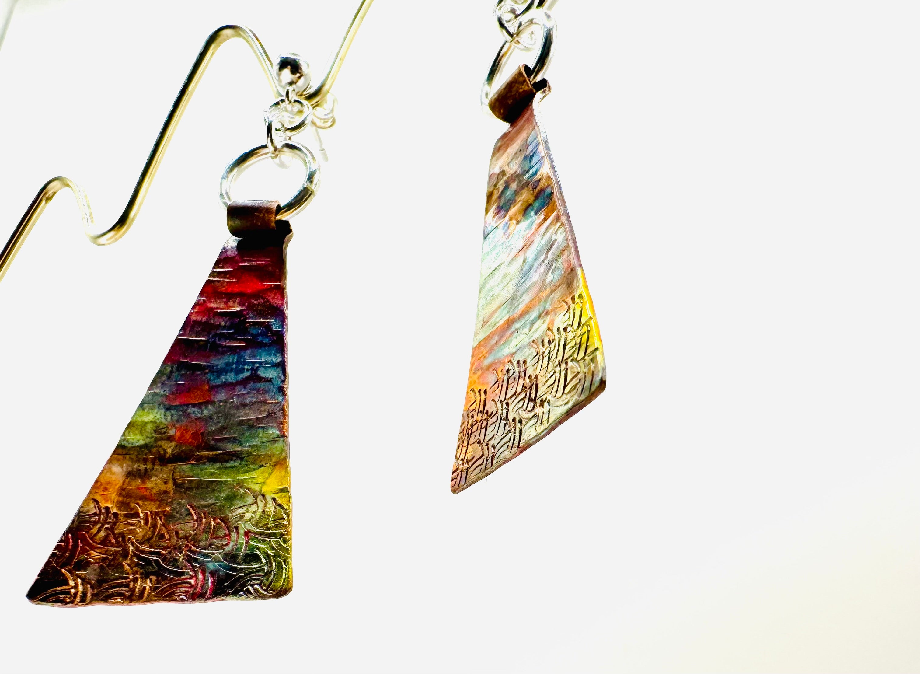 Copper Triangular Earring / Oval  £27