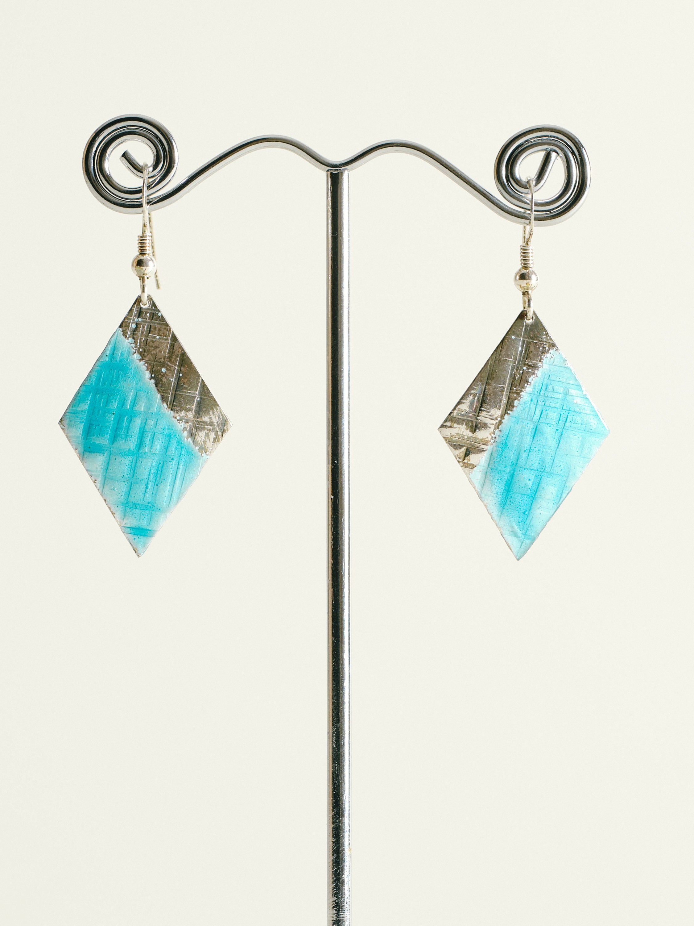Sterling Silver Enameled Earrings