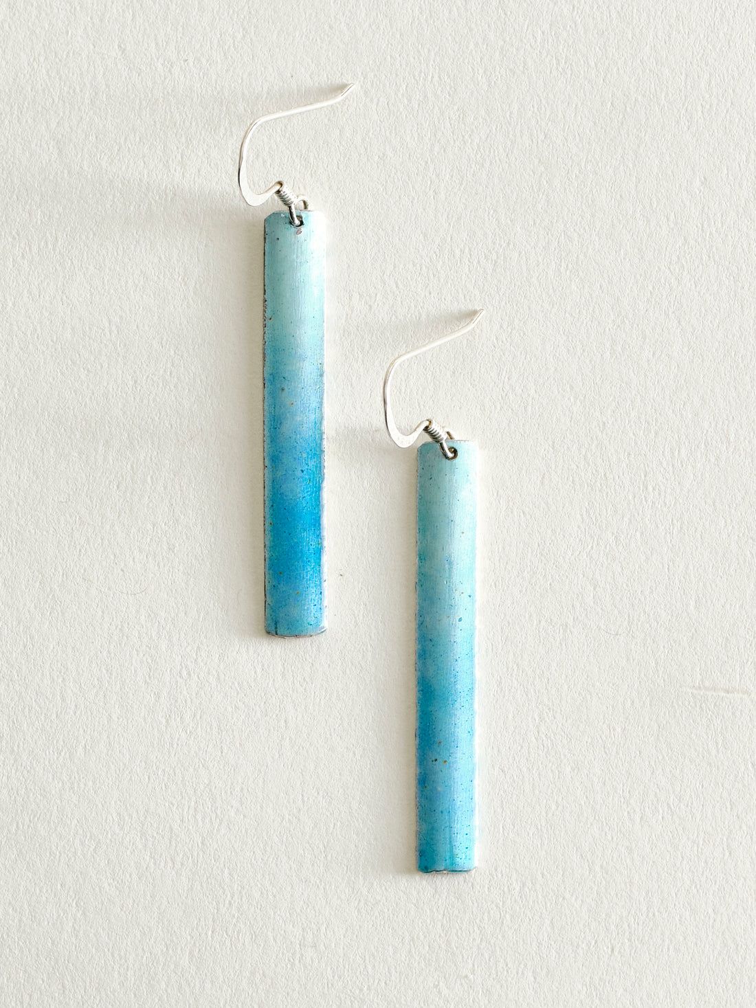 Sterling Silver Long Rectangle Earrings