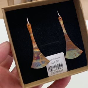 Copper Triangular Earring / Oval  £27