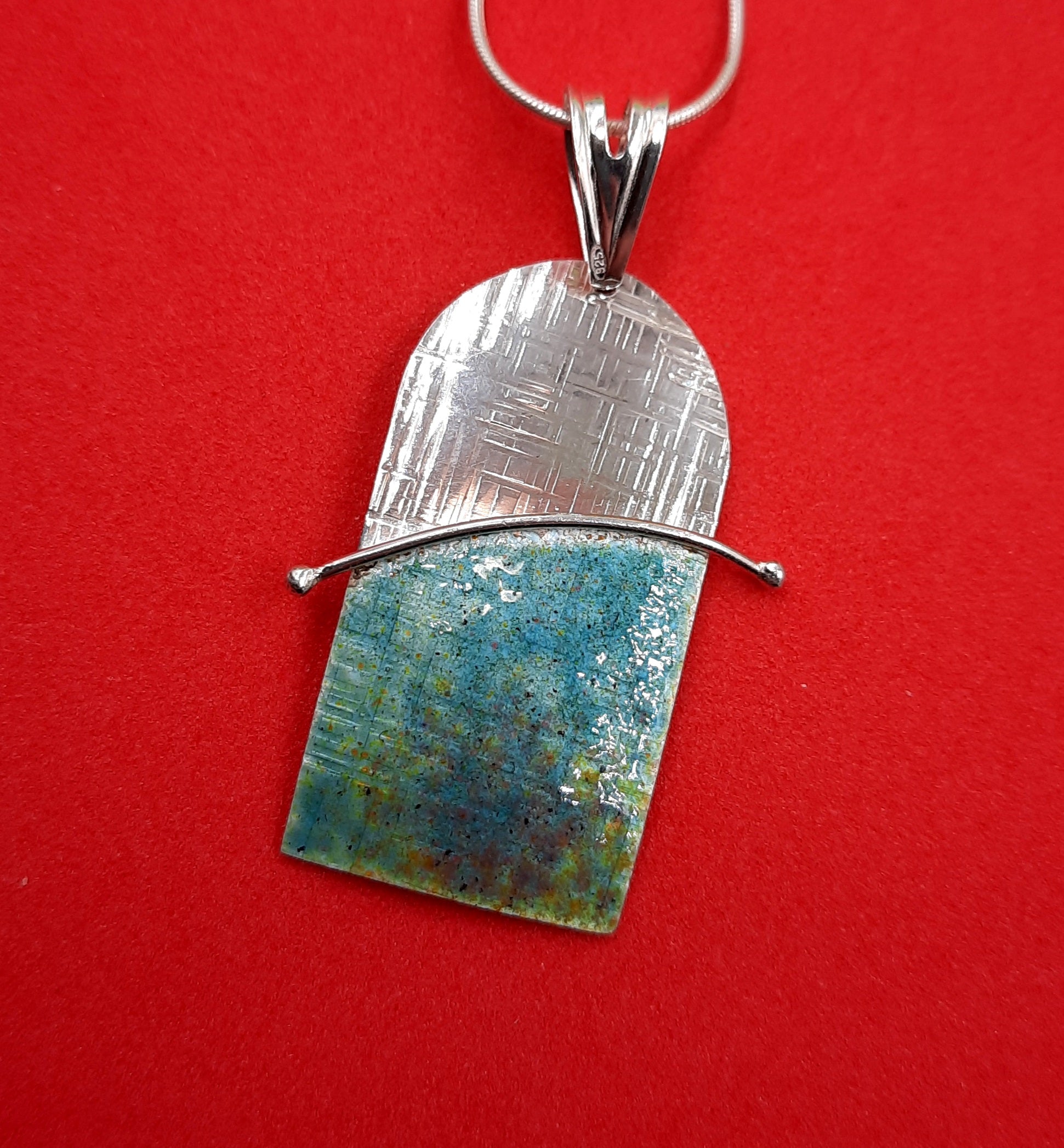 Birdcage shape sterling silver pendant