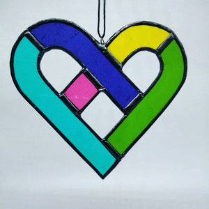 Celtic Heart Stained Glass | Rainbow | Sun catcher | Heart shaped | Unique gift | Made in Ireland  | Light catcher | Tiffany glass | Love