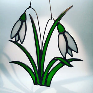 Stained glass Snowdrop Sun catcher