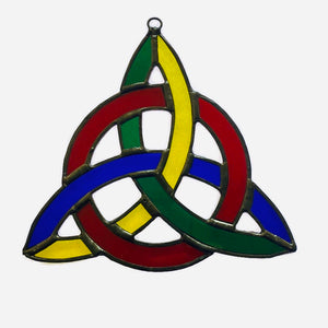 Celtic tri point stained glass 